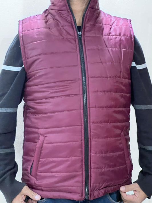 Lightweight Puff Jacket in Maroon colour