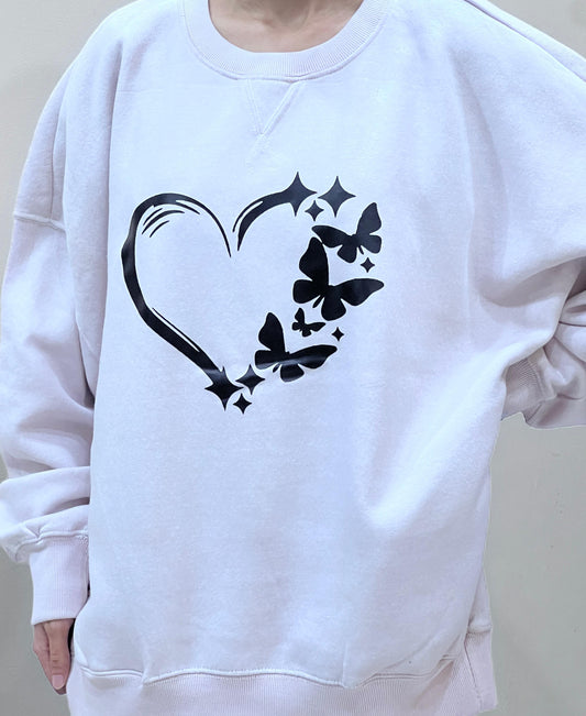 Girls' Fleece Sweatshirt with Prints & Two Side Pockets